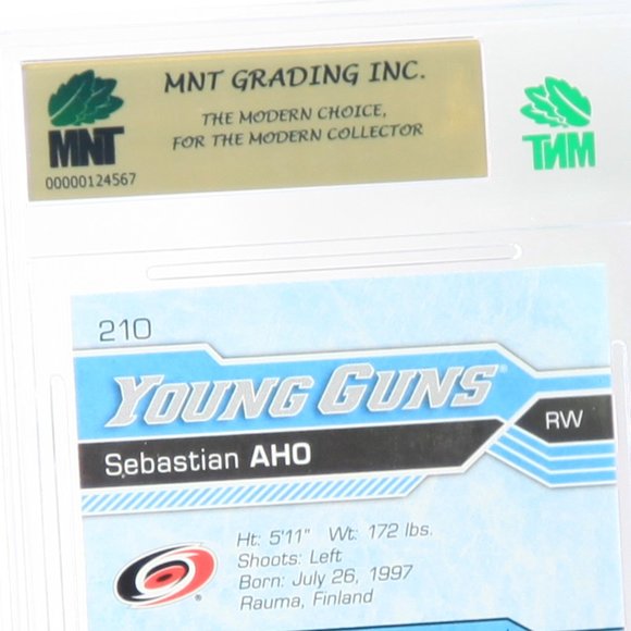 Sebastian Aho Young Guns Upper Deck Rookie Card 2016/17 Hurricanes - Graded 9.0 - Picture 4 of 4